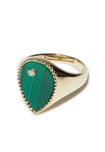 Yvonne Léon 9K yellow gold malachite ring - Oro