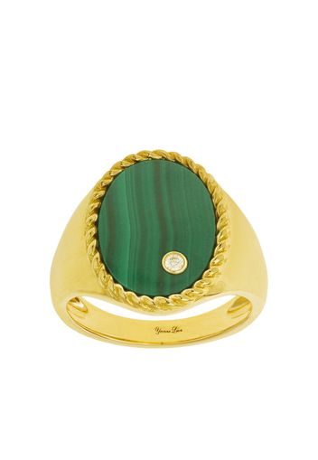 Yvonne Léon Anello in oro 9kt con malachite