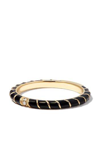 Yvonne Léon 9kt yellow gold diamond enamel ring - Oro