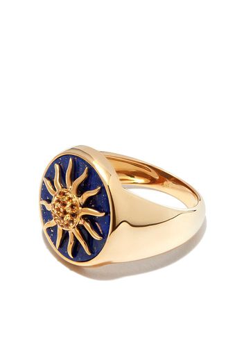 Yvonne Léon 9kt yellow gold Chevaliere Soliel lapis lazuli and citrine signet ring - Oro