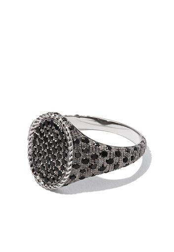 Yvonne Léon 18kt white gold Oval diamond signet ring - Argento