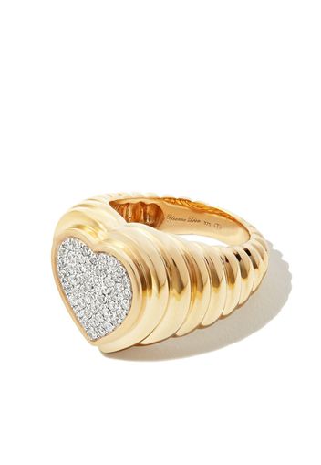 YVONNE LÉON 9kt yellow gold Heart diamond signet ring - Oro