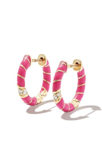 YVONNE LÉON 9kt yellow gold Twist enamel hoop earrings - Oro