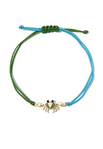 YVONNE LÉON 9kt yellow gold Crab tsavorite cord bracelet - Oro