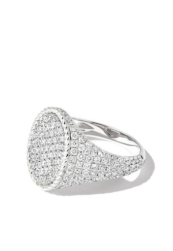Yvonne Léon 18kt white gold diamond signet ring - Argento