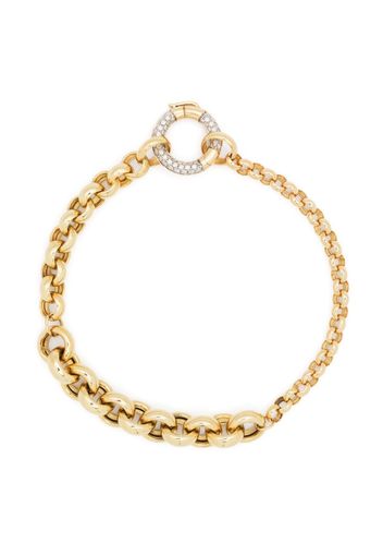 Yvonne Léon Bracciale a catena Jaseron in oro giallo 18kt e diamanti