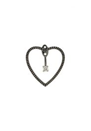 Orecchino Heart in oro nero 18kt e diamanti