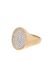 18kt gold diamond signet ring