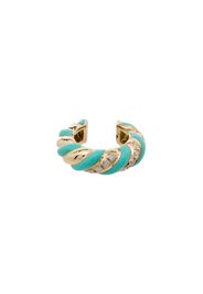 9K yellow gold torsade turquoise and diamond ear cuff