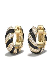 Yvonne Léon 9K yellow gold crystal hoop earrings - Oro