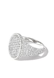 Yvonne Léon 18kt white gold diamond signet ring - Argento