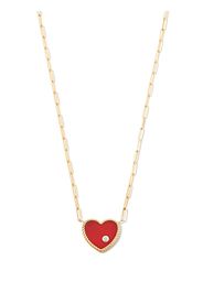 Yvonne Léon 18kt yellow gold agate heart diamond pendant necklace - Oro