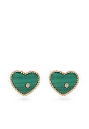 Yvonne Léon 9kt yellow gold malachite and diamond stud earrings - Verde