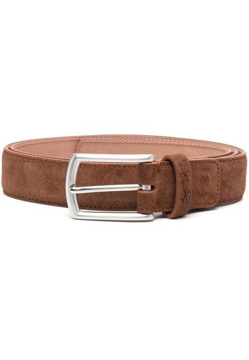 Z Zegna buckle-fastening suede belt - Marrone