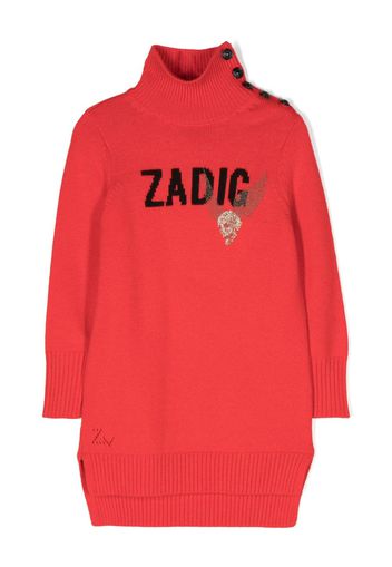 Zadig & Voltaire Kids Abito a collo alto - Rosso