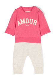 Zadig & Voltaire Kids Completo pantaloni con stampa Amour - Rosa