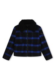 Zadig & Voltaire Kids checkered zipped bomber jacket - Blu