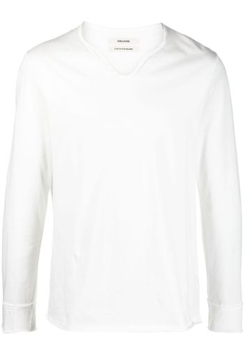 Zadig&Voltaire T-shirt a maniche lunghe Monastir Rock - Bianco