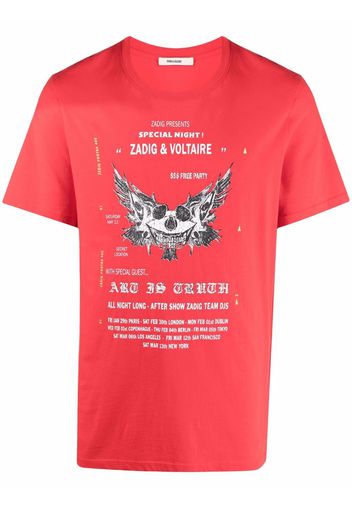 Zadig&Voltaire T-shirt Courtney con stampa - Rosso