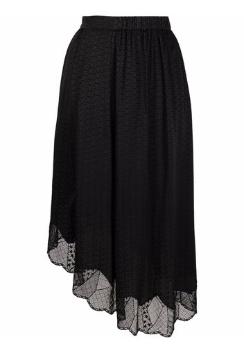 Zadig&Voltaire sheer-panelling slip-on asymmetric skirt - Nero