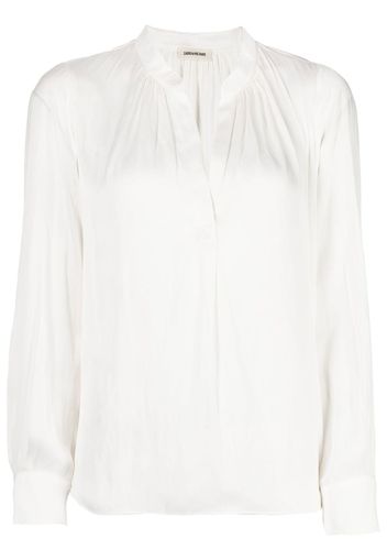 Zadig&Voltaire long-sleeve gathered-detail blouse - Bianco