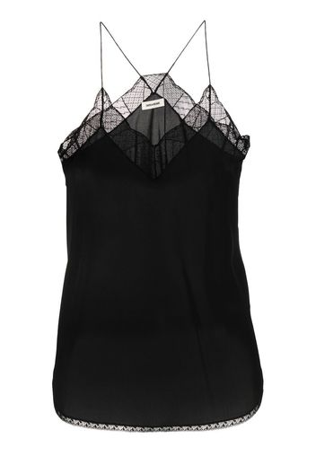 Zadig&Voltaire lace-trim slip top - Nero