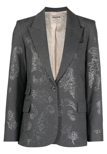 Zadig&Voltaire Venus paisley-embellished blazer - Grigio