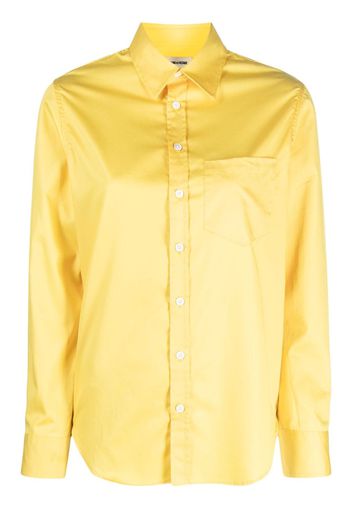 Zadig&Voltaire Taskiz slogan-embroidered cotton shirt - Giallo