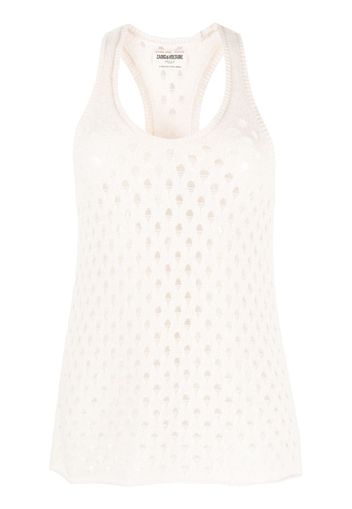 Zadig&Voltaire Abbie perforated cashmere-blend top - Toni neutri