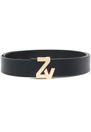 Zadig&Voltaire logo-plaque leather belt - Nero