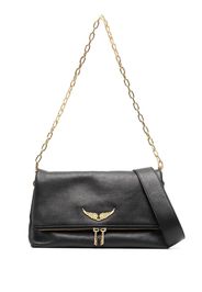 Zadig&Voltaire logo-plaque leather shoulder bag - Nero