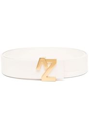 Zadig&Voltaire logo-plaque leather belt - Bianco