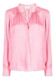 Zadig&Voltaire Tink band-collar satin-finish blouse - Rosa