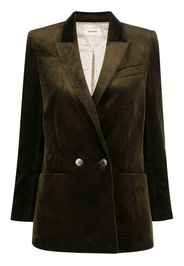 Zadig&Voltaire double-breasted velvet blazer - Verde