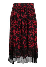 Zadig&Voltaire Joslin leaf-print midi skirt - Nero