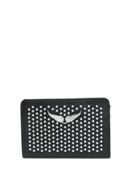 Zadig&Voltaire logo-plaque studded card holder - Nero