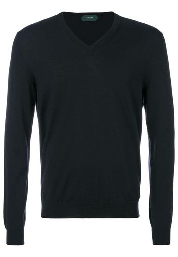 Maglione slim con scollo a V