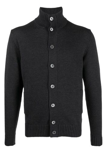 ribbed edge button-up cardigan