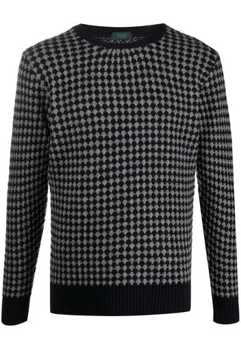 two-tone wool knit jumper