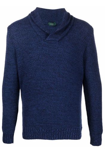 Zanone chunky-knit shawl collar jumper - Blu