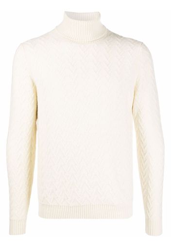 Zanone roll-neck chevron knit jumper - Toni neutri