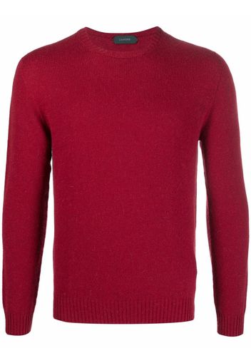 Zanone ribbed-knit crew neck pullover - Rosso