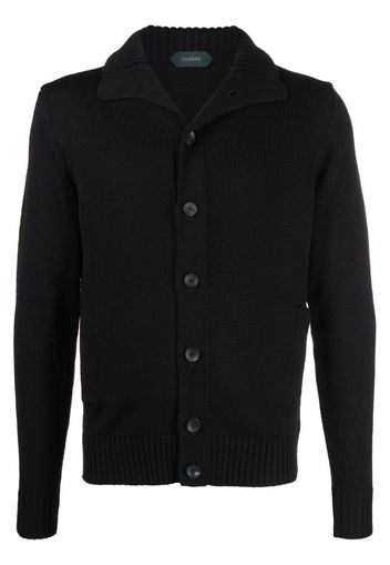 Zanone ribbed-knit button-up cardigan - Nero