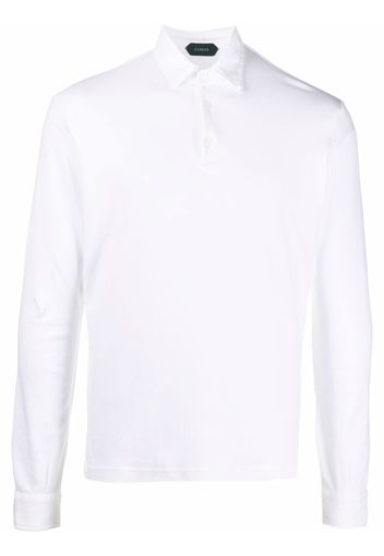 Zanone long-sleeve cotton polo shirt - Bianco