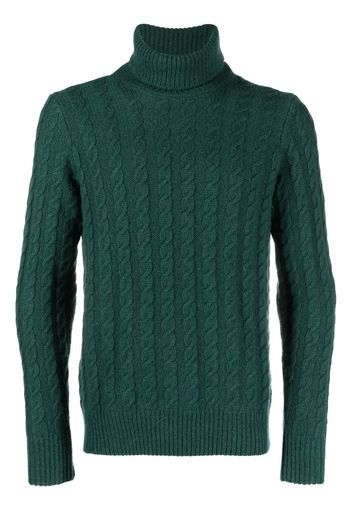 Zanone cable-knit roll-neck jumper - Verde