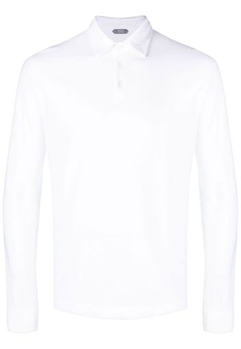 Zanone long-sleeve cotton polo shirt - Bianco