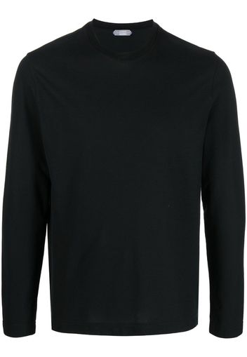 Zanone long-sleeved cotton T-shirt - Nero