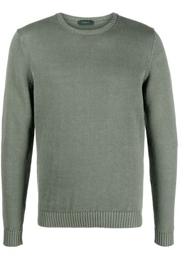 Zanone ribbed crew-neck jumper - Verde