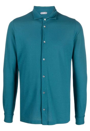 Zanone longsleeved organic cotton shirt - Blu
