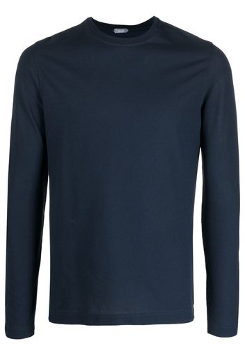 Zanone long-sleeved cotton T-shirt - Blu